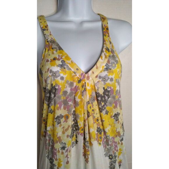 AMERICAN EAGLE Floral Racerback Tank Yellow Purple Gray Blue Women's Size Small - Picture 4 of 7